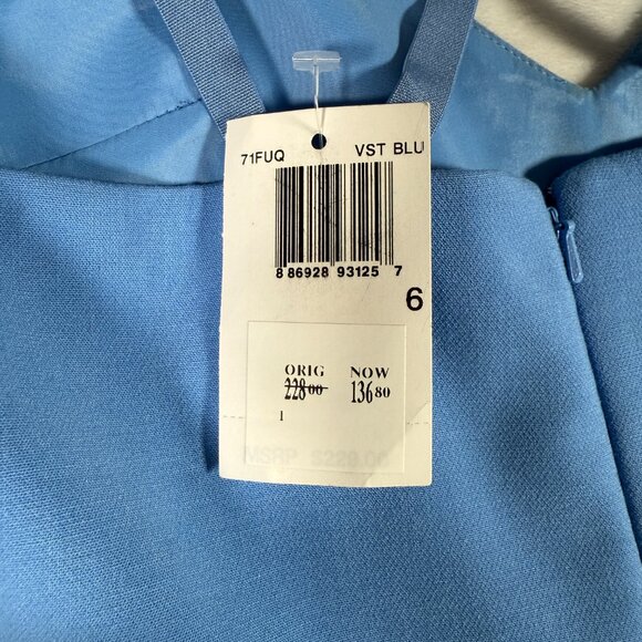 French Connection Cocktail Dress Women Size 6 Blue Spaghetti Strap Mini NWT - Picture 10 of 13